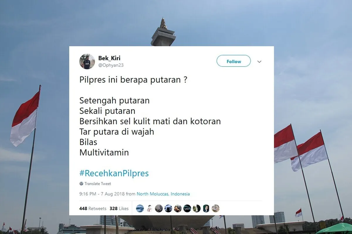 16 Tweet #RecehkanPilpres ini Jadi Obat Pereda Tensi Tinggi Saat Warganet Ngomongin Politik. Woles~ 29