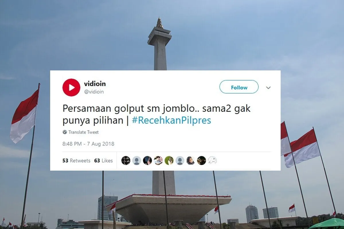 16 Tweet #RecehkanPilpres ini Jadi Obat Pereda Tensi Tinggi Saat Warganet Ngomongin Politik. Woles~ 21