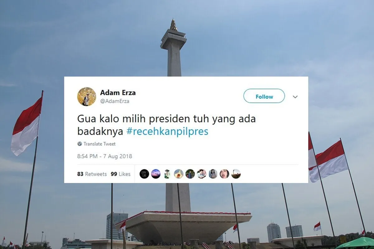 16 Tweet #RecehkanPilpres ini Jadi Obat Pereda Tensi Tinggi Saat Warganet Ngomongin Politik. Woles~ 20