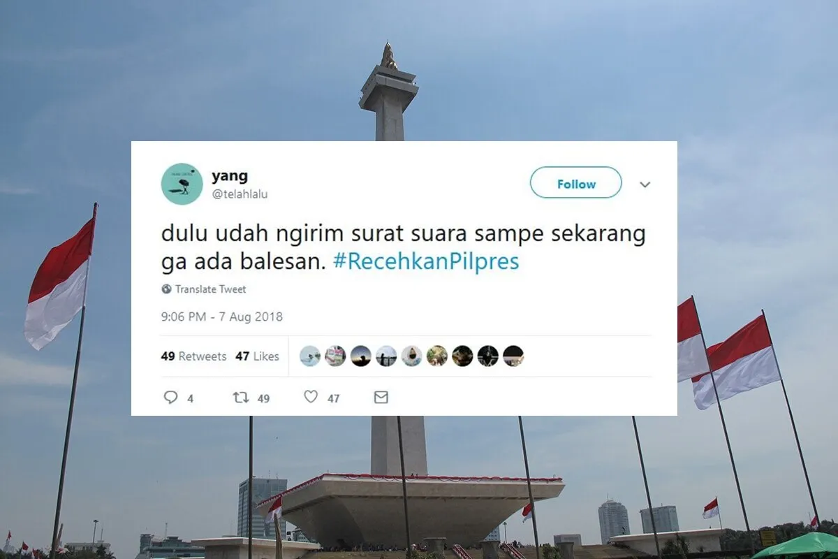 16 Tweet #RecehkanPilpres ini Jadi Obat Pereda Tensi Tinggi Saat Warganet Ngomongin Politik. Woles~ 18