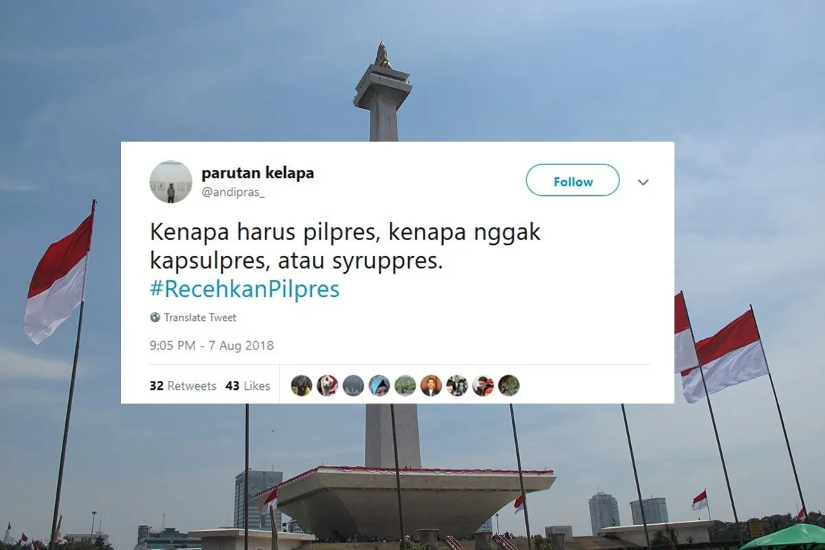 16 Tweet #RecehkanPilpres ini Jadi Obat Pereda Tensi Tinggi Saat Warganet Ngomongin Politik. Woles~ 17