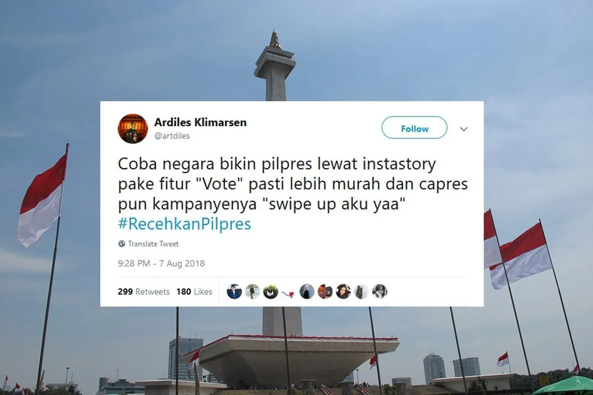 16 Tweet #RecehkanPilpres ini Jadi Obat Pereda Tensi Tinggi Saat Warganet Ngomongin Politik. Woles~ 27