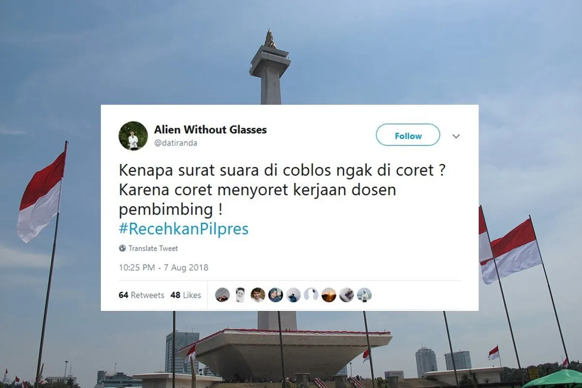 16 Tweet #RecehkanPilpres ini Jadi Obat Pereda Tensi Tinggi Saat Warganet Ngomongin Politik. Woles~ 22