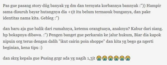 Minjemin KTP ke Teman yang Mau Cairin Poin, Ternyata Malah Dipakai buat Pinjaman Dana Online. Edan! 28