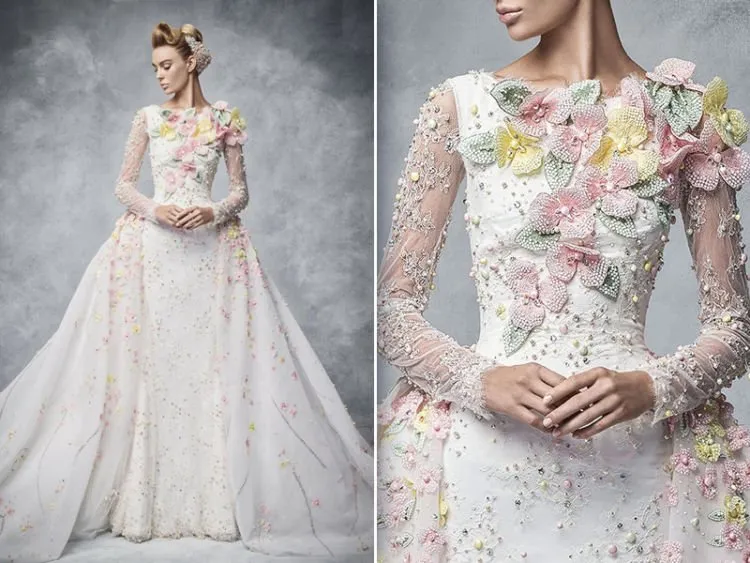 10 Inspirasi 3D Applique yang Memukau untuk Gaun Pesta Kekinian. Itu Baju Apa Pohon Ya? Bisa Keluar Bunganya 17