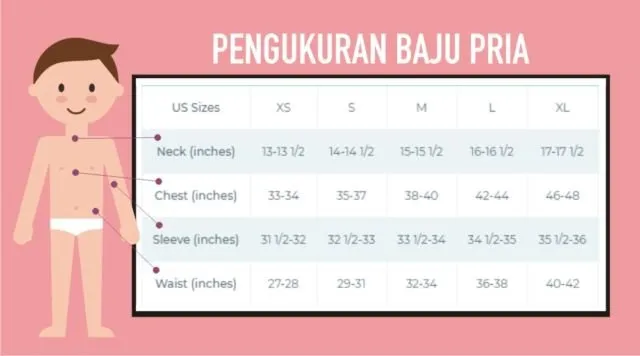Panduan Konversi Ukuran Baju, Celana, Sepatu, Topi 14