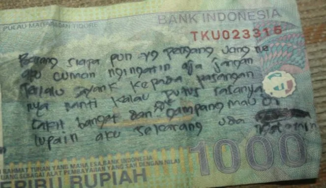 11+ Coretan Iseng di Uang Kertas ini Memang Ngeselin. Tapi kok Kadang Bikin Ngakak Bacanya, Ya? :( 13