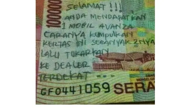 11+ Coretan Iseng di Uang Kertas ini Memang Ngeselin. Tapi kok Kadang Bikin Ngakak Bacanya, Ya? :( 14