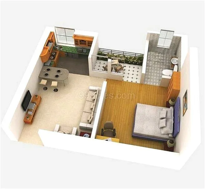 Ide Denah Rumah Paviliun Minimalis 1 Kamar, Cocok buat Pengantin Baru 17