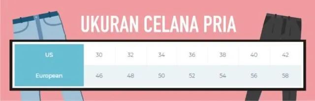 Panduan Konversi Ukuran Baju, Celana, Sepatu, Topi 17