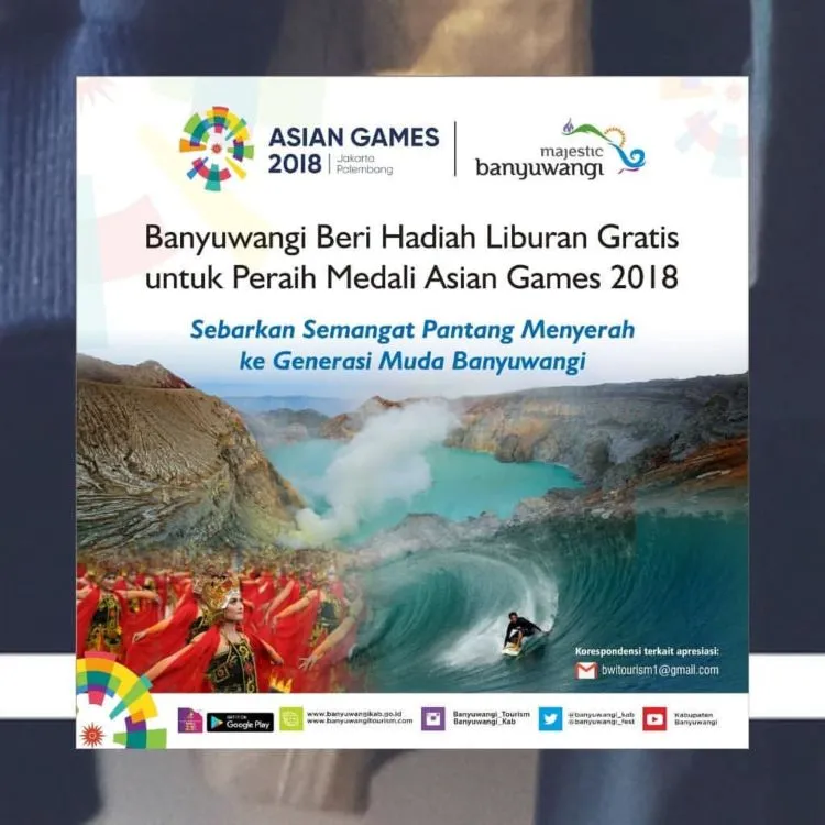 Bonus Paket Liburan Gratis ke Banyuwangi Buat Peraih Medali Emas Asian Games. Wah Asyik Banget! 4