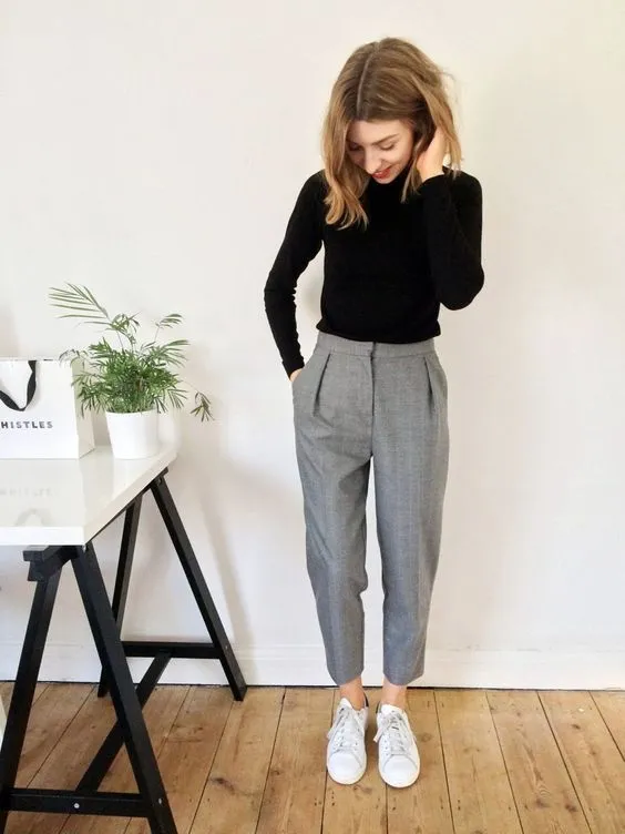 10+ Inspirasi Busana Kuliah dan Kerja dengan Cigarette Pants. Solusi Tampil Formal Tanpa Rok Span 20