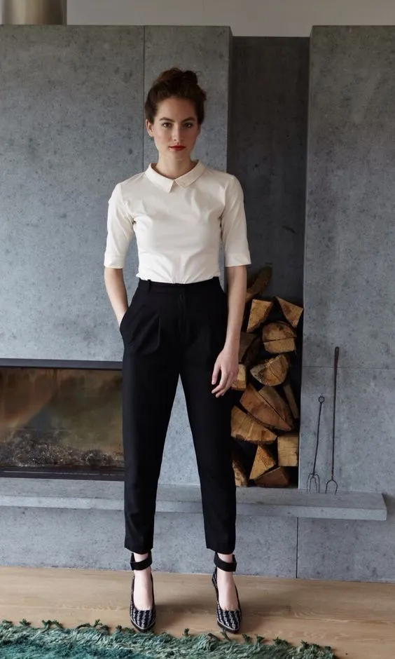 10+ Inspirasi Busana Kuliah dan Kerja dengan Cigarette Pants. Solusi Tampil Formal Tanpa Rok Span 22