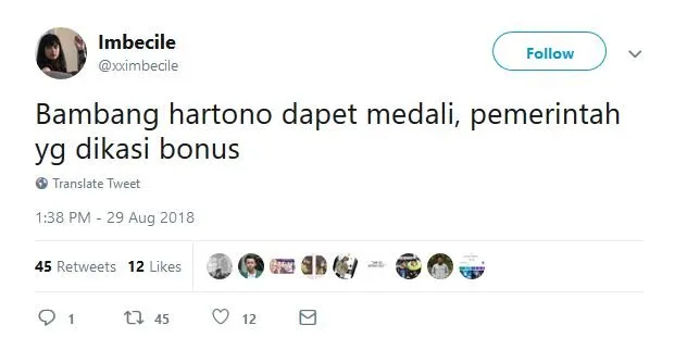 13 Tweet Kocak Warganet Saat Bambang Hartono Dapat Bonus Asian Games. Remah Rengginang! 25