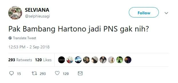 13 Tweet Kocak Warganet Saat Bambang Hartono Dapat Bonus Asian Games. Remah Rengginang! 17