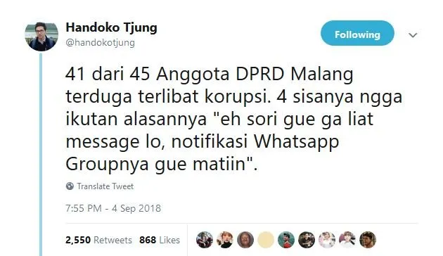 16 Skenario Warganet Soal 5 Anggota DPRD Malang yang Nggak Jadi Tersangka Korupsi. Bisa Jadi sih~ 17