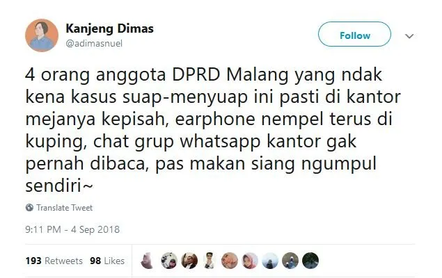 16 Skenario Warganet Soal 5 Anggota DPRD Malang yang Nggak Jadi Tersangka Korupsi. Bisa Jadi sih~ 30