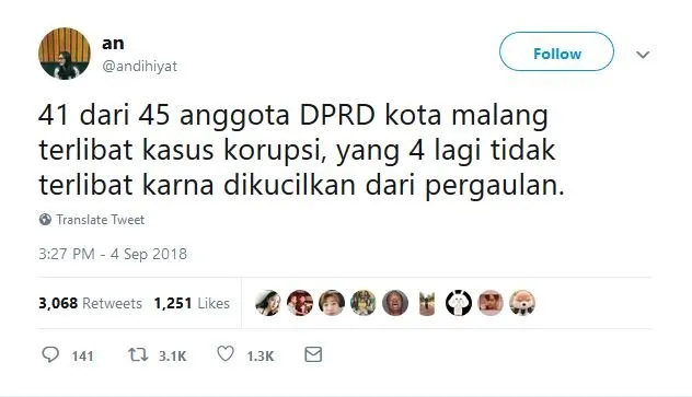 16 Skenario Warganet Soal 5 Anggota DPRD Malang yang Nggak Jadi Tersangka Korupsi. Bisa Jadi sih~ 24