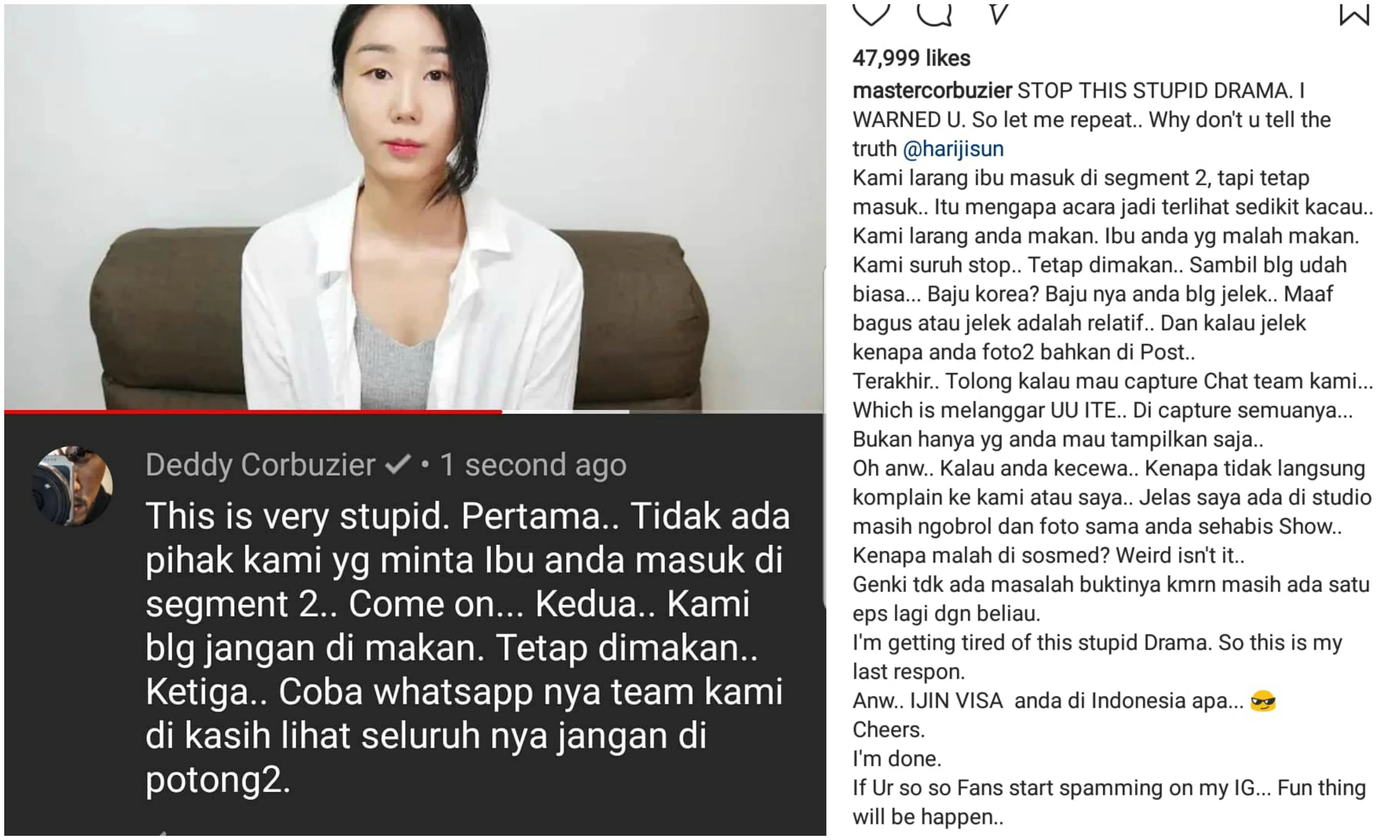 Salah Paham Deddy Corbuzier dan Jisun di Acara Hitam Putih, Warganet Berharap Penyelesaian Baik-Baik 3
