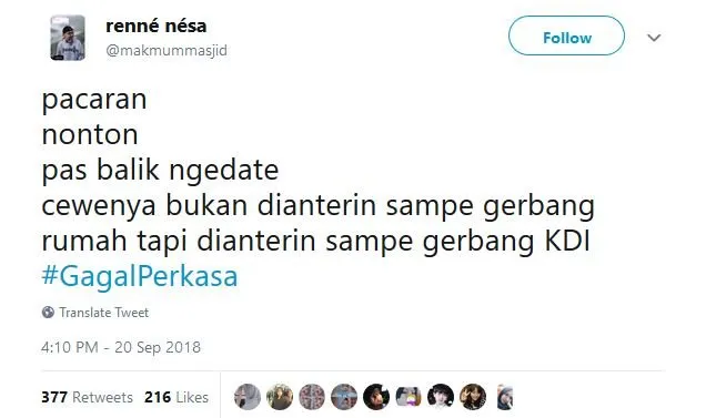 20 Tweet #GagalPerkasa ini Bakal Bikin Kamu Hati-Hati buat Deketin Gebetan. Jangan Sampai Kejadian! 21