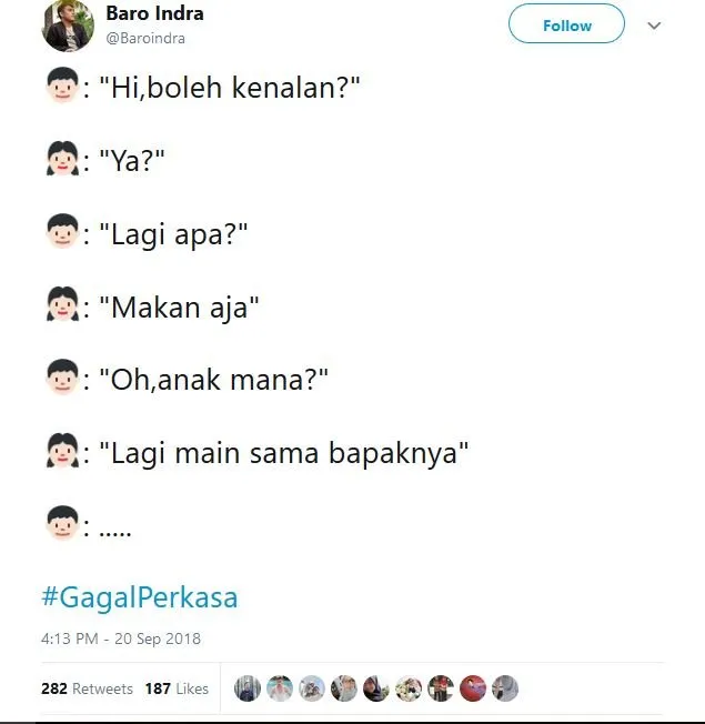 20 Tweet #GagalPerkasa ini Bakal Bikin Kamu Hati-Hati buat Deketin Gebetan. Jangan Sampai Kejadian! 27