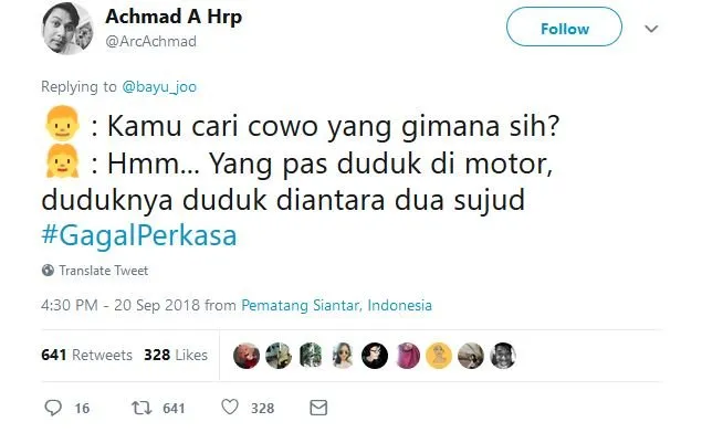 20 Tweet #GagalPerkasa ini Bakal Bikin Kamu Hati-Hati buat Deketin Gebetan. Jangan Sampai Kejadian! 26