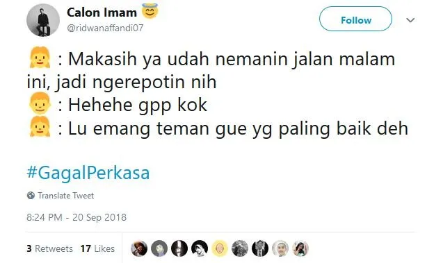 20 Tweet #GagalPerkasa ini Bakal Bikin Kamu Hati-Hati buat Deketin Gebetan. Jangan Sampai Kejadian! 33