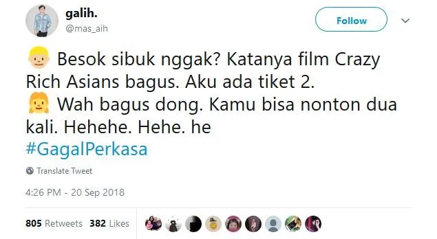 20 Tweet #GagalPerkasa ini Bakal Bikin Kamu Hati-Hati buat Deketin Gebetan. Jangan Sampai Kejadian! 35