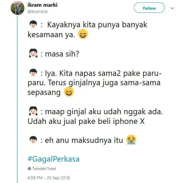 20 Tweet #GagalPerkasa ini Bakal Bikin Kamu Hati-Hati buat Deketin Gebetan. Jangan Sampai Kejadian! 38