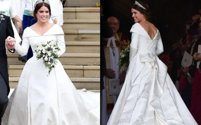 Detail Pernikahan Putri Eugenie dari Inggris dengan Gaun Pengantinnya yang Mengekspos Bekas Luka 18