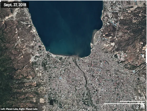 Foto Citra Satelit Perbandingan Kota Palu Sebelum dan Sesudah Gempa. Perubahannya Drastis Banget! 11