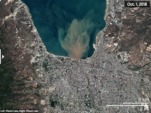 Foto Citra Satelit Perbandingan Kota Palu Sebelum dan Sesudah Gempa. Perubahannya Drastis Banget! 12