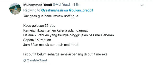Nggak Mau Kalah sama Anak Horang Kayah, inilah 18 Review Outfit Ala Warganet Twitter. Irit, Beb~ 29