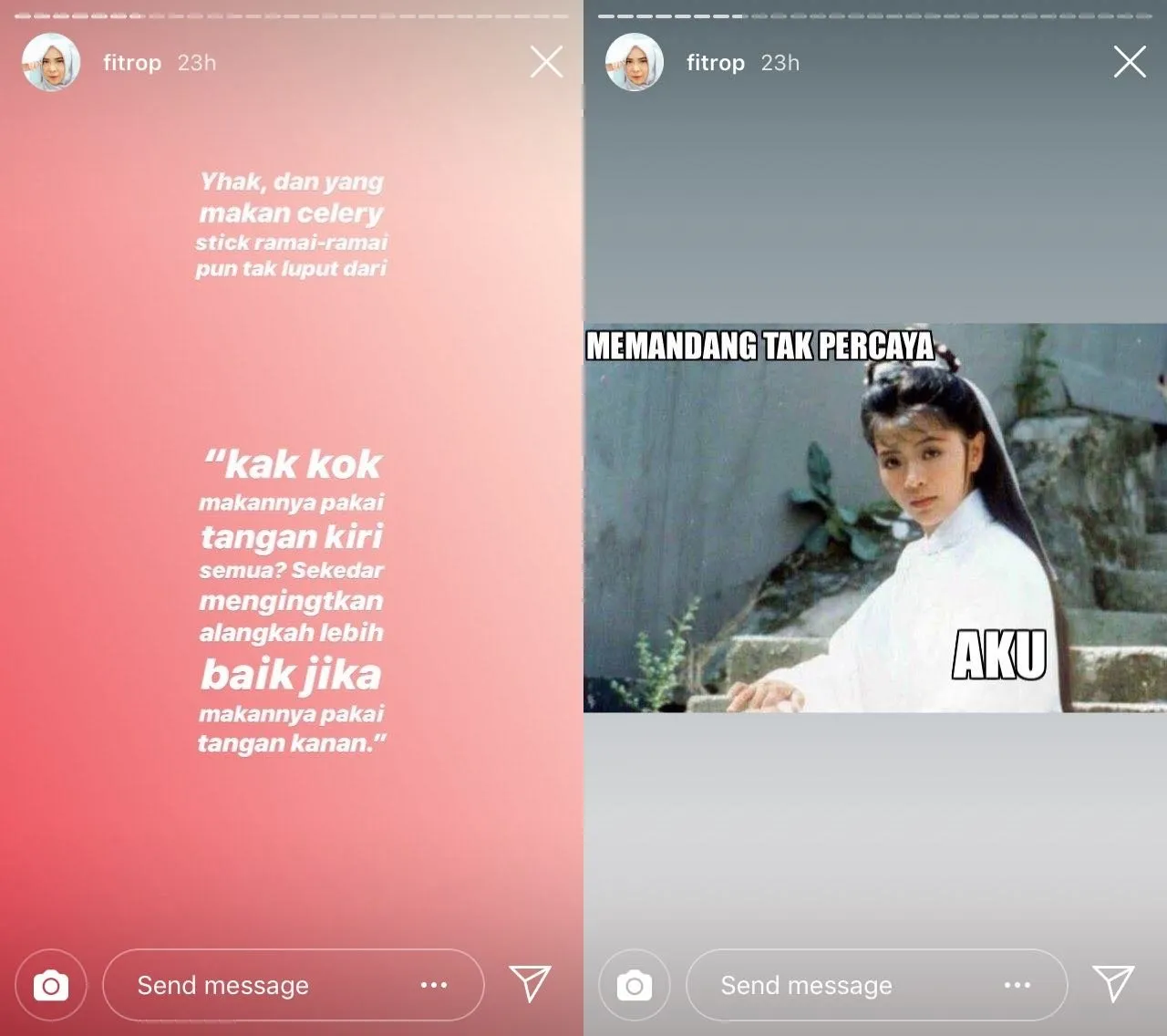 Begini Cara Fitri Tropika Meladeni Warganet yang Suuzan Soal Makan Pakai Tangan Kiri. Kocak! 6