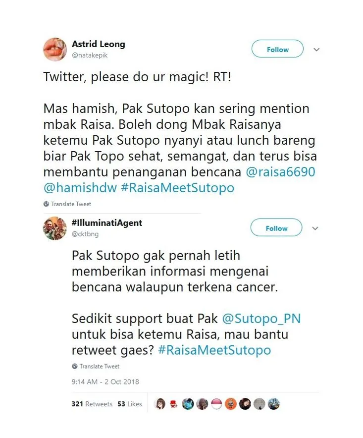 Lawan Kanker Paru dan Masih Menjalankan Tugasnya, Warganet Ingin Pertemukan Sutopo dengan Raisa 6