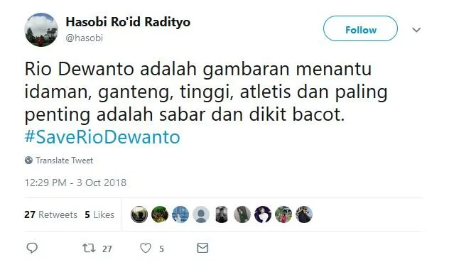 Bukan Bahas Ratna Sarumpaet, Warganet Malah Khawatir sama Menantunya. #SaveRioDewanto Jadi Viral 15