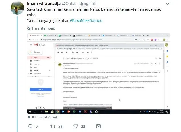 Lawan Kanker Paru dan Masih Menjalankan Tugasnya, Warganet Ingin Pertemukan Sutopo dengan Raisa 7