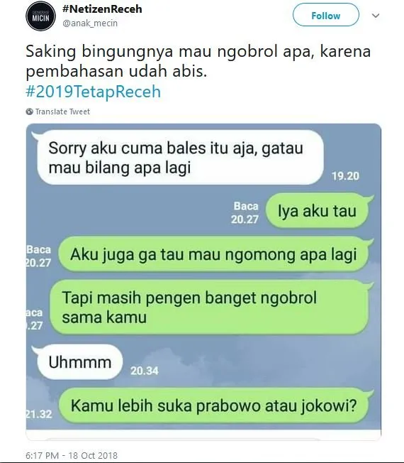 17 Tweet #2019TetapReceh ini Bukti Bahwa Guyonan Harus Dipertahankan, Nggak Peduli Siapa Presidennya 32