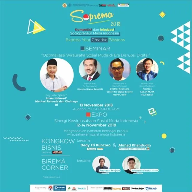 YouSure Fisipol UGM Memanggil Kamu yang Berjiwa Sociopreneur dalam Rangkaian Acara Soprema 2018! 1