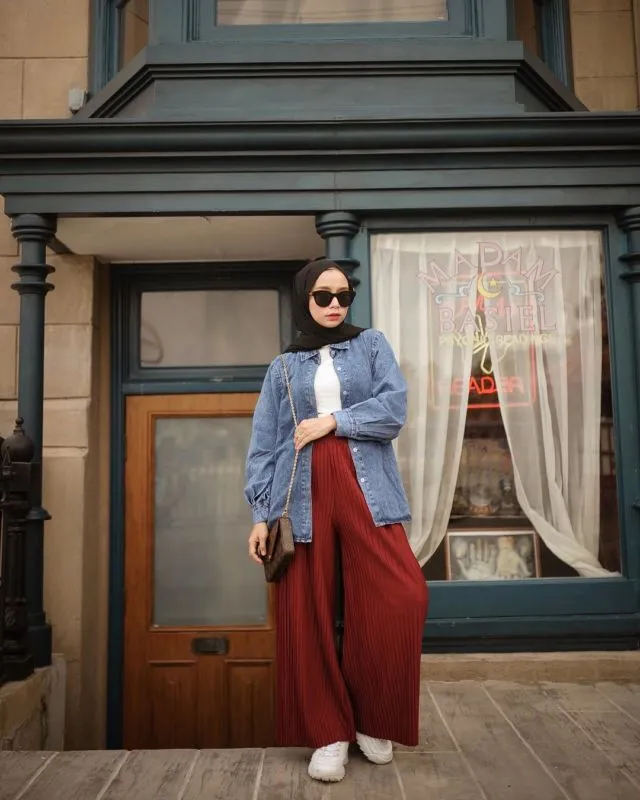 11+ OOTD Kece dengan Manset untukmu yang Berhijab. Lengan Tertutup, Gaya Makin Memikat 16