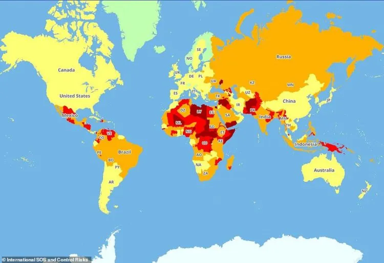 Travel Risk Map 2019, Peta Negara Paling Aman Hingga Paling Bahaya Dikunjungi di Dunia pada Tahun Depan! 5