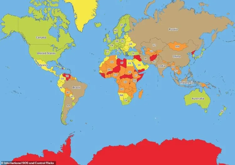 Travel Risk Map 2019, Peta Negara Paling Aman Hingga Paling Bahaya Dikunjungi di Dunia pada Tahun Depan! 4