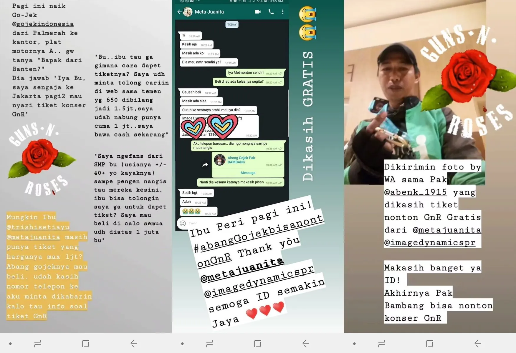 Uang Nggak Cukup buat Beli Tiket Guns N' Roses, Abang Ojol ini Justru Dapat Gratis Berkat Penumpang! 5