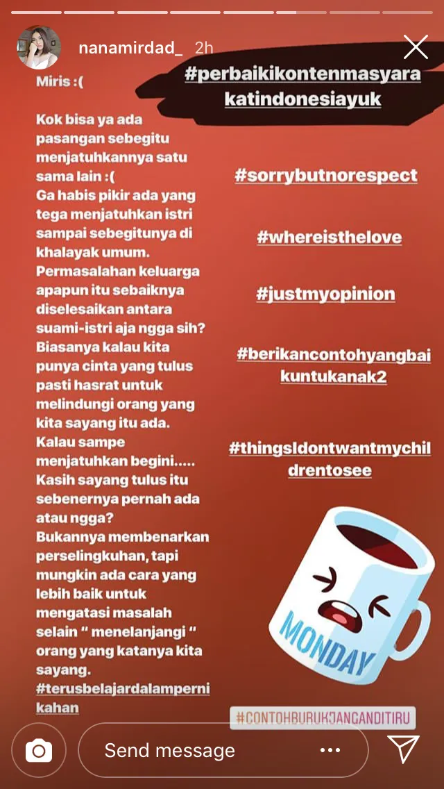 Heboh Penggerebekan Angel Lelga, Opini Nana Mirdad ini Mungkin Mewakili Sebagian Besar dari Warganet 4