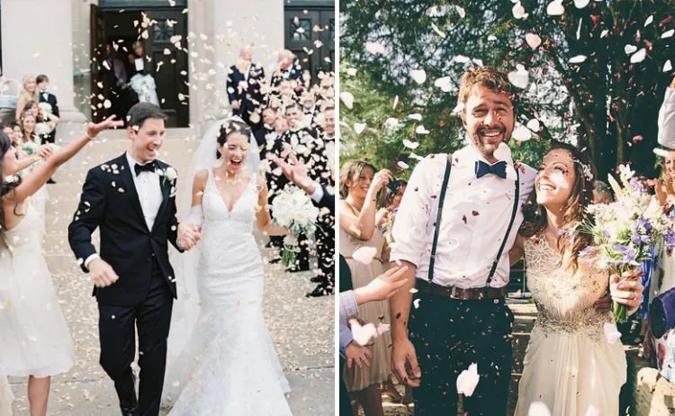 15 Ide Taburan Wedding Exit Toss untuk Pernikahanmu yang Berkesan. Keluar Gedung, Disambut Bak Raja dan Ratu oleh Tamu Undangan 18