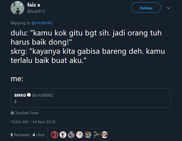 Cuitan Admin @infoBMKG ini Emang Cocok buat 13 Situasi Chat yang Tengah Dihadapi. Senyumin Aja~ 15