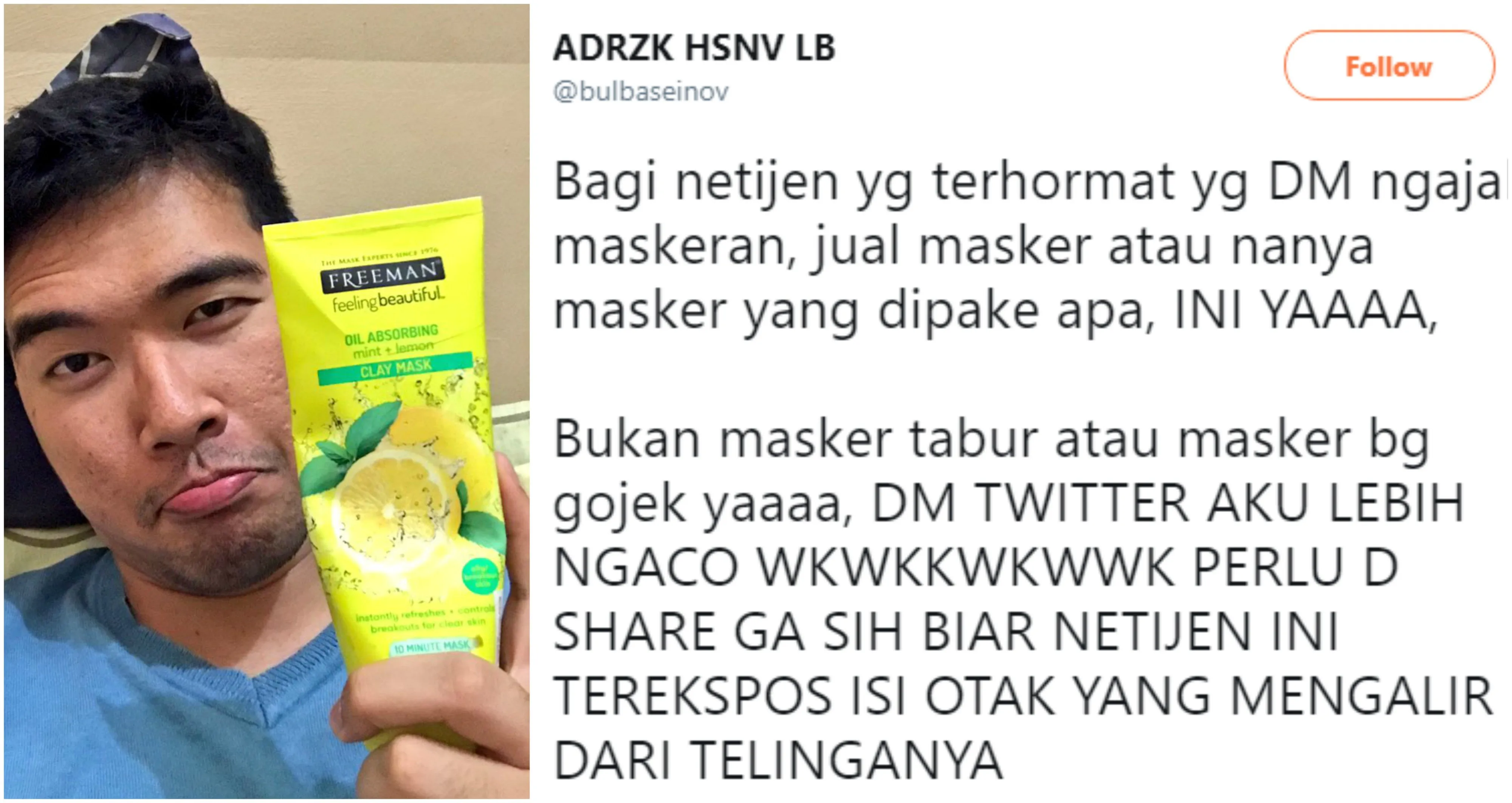 Hanya karena Maskeran, Cowok ini Diserang Warganet. Katanya: