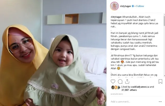 Klarifikasi Risty Tagor Soal Anak Ketiganya Tuai Dukungan Warganet. Wujud Saling Menghargai Nih! 4