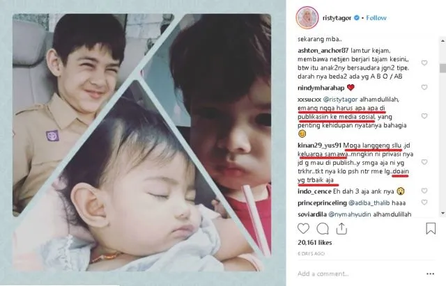 Klarifikasi Risty Tagor Soal Anak Ketiganya Tuai Dukungan Warganet. Wujud Saling Menghargai Nih! 5