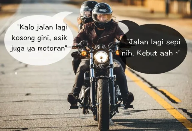 6 Perbandingan Pikiran Cowok dan Cewek Kalau Lagi Naik Motor Bareng 10